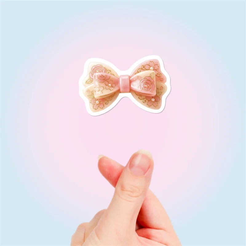 10/30/56PCS Bright Pink Color Girl Sticky PVC Sticker Stationery DIY Laptop Luggage Skateboard Decoration Scrapbooking