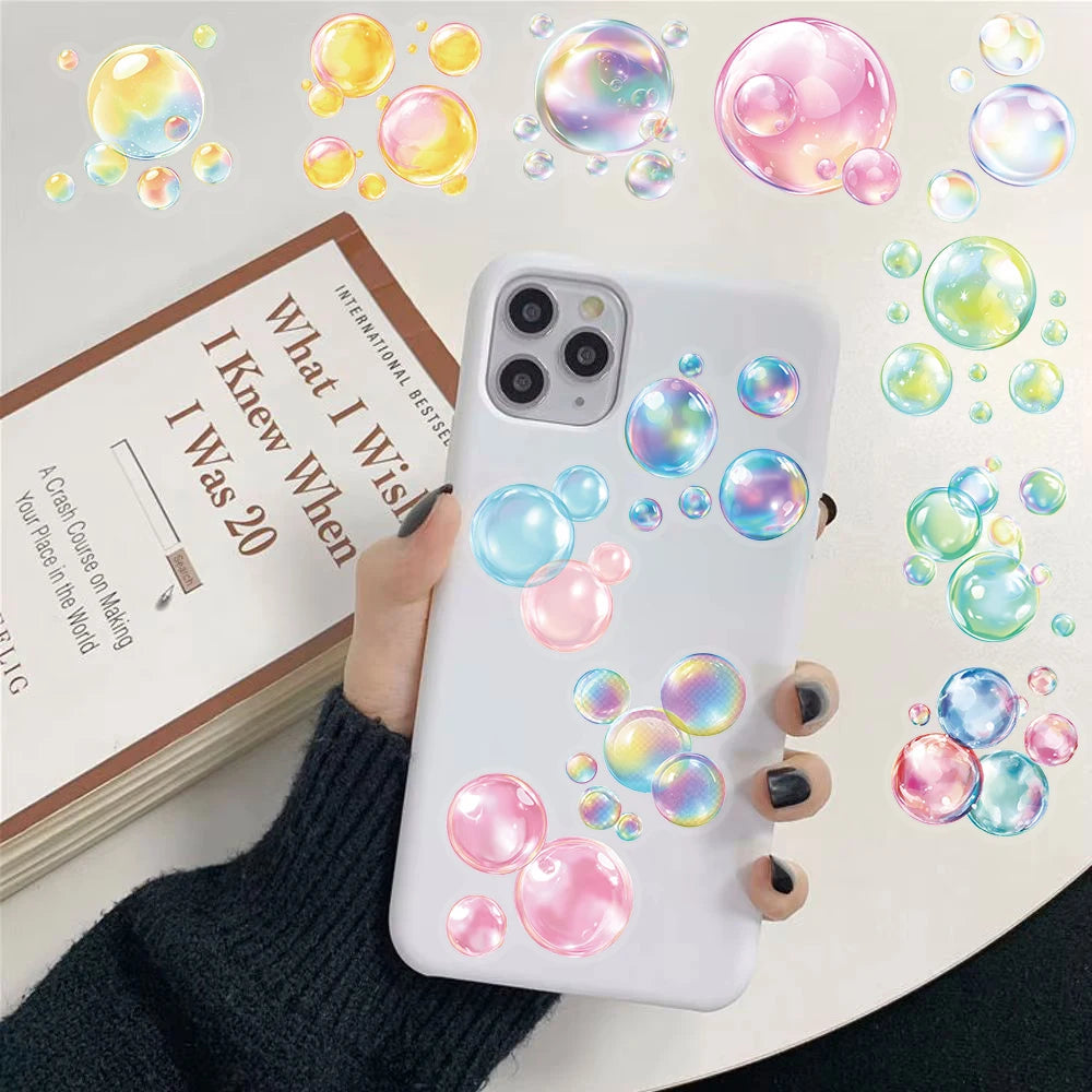 50/100PCS Colorful bubbles Sticker Fashion Bicycle Coffee  Art Picture Laptop Bicycle Living Room Retro Motorcycle Wall Stickers