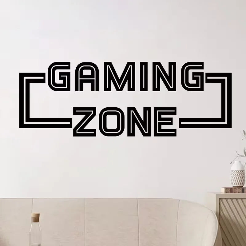 Wall Sticker Art Vinyl Gaming Zone Wall Decals for Bedroom Gaming Room Wall Sticker Living Room Decoration Game Sticker Wall Dec