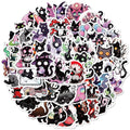 50PCS Cartoon Scary Soul Black Cat Stickers Stationery Laptop Kawaii Travel Luggage Skateboard Phone Guitar Graffiti Sticker