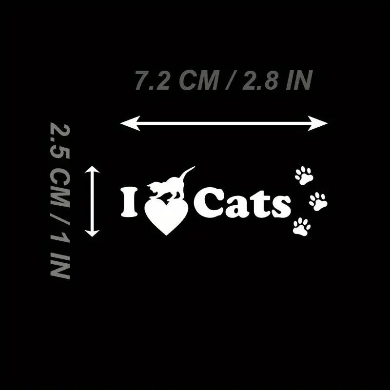 Cat Lovers I Love Cat Stickers Vinyl Decals Cute Cat Animal Love Vinyl Car Stickers Window Glass