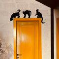 3pcs/set Creative Cat Wall Stickers, Home Decor, Black Wall Decals for Bedroom Living Room Door, Removable