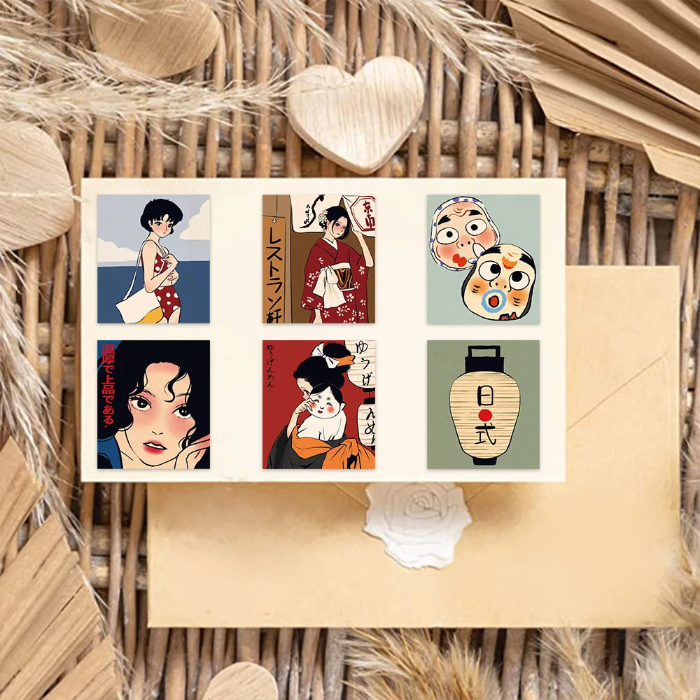 50/100pcs Vintage Classic Japanese Anime Scrapbook Stickers DIY Diary Laptop Luggage Skateboard Graffiti Decal Classic Toys