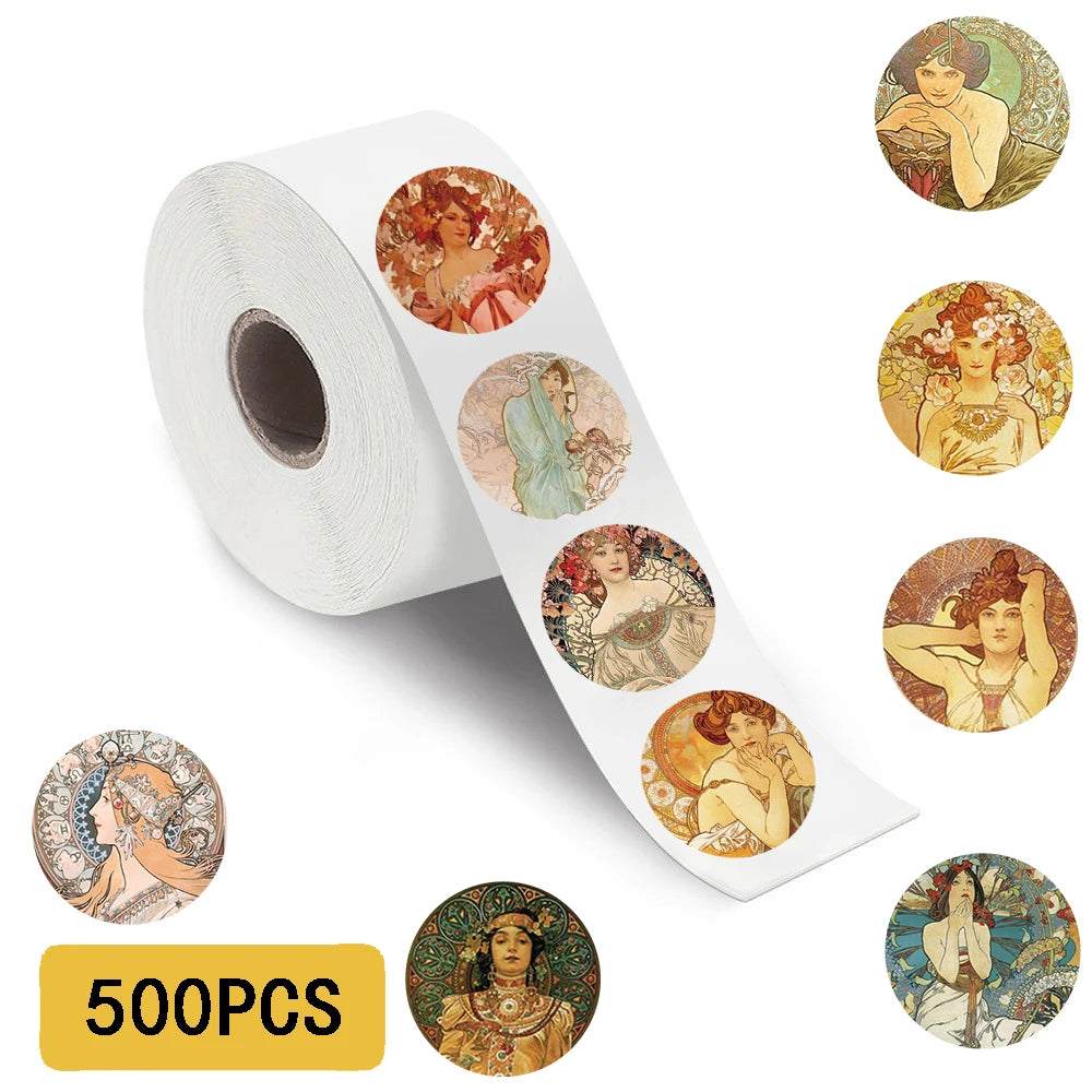 500PCS Penguin Roll Sticker Nostalgia Aesthetic Loptop Coffee Luggage Living Room Refrigerator Phone Guitar Paintings Stickers