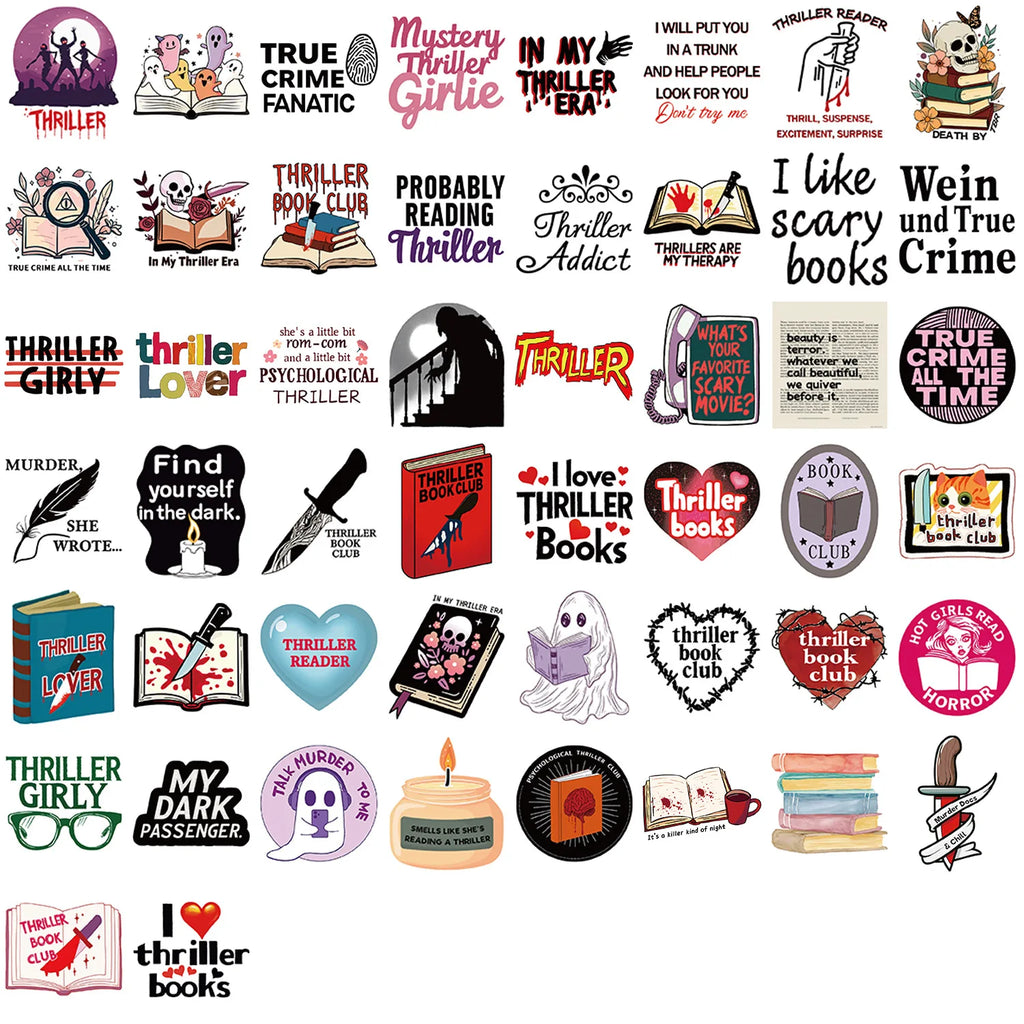 50/100PCS Cartoon Thriller Book Graffiti Stickers Decorative Guitar Notebook Luggage DIY Waterproof Stickers