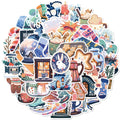 50PCS Cartoon Blue Christmas Graffiti Sticker Crystal Ball Warm Winter Phone  Environmental Protection Festival Queue Sticker