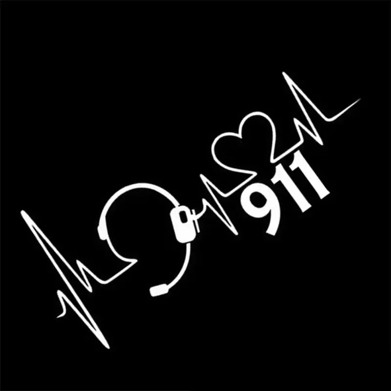 Dispatcher 911 Navigator Head Set Police Fire Medical Calm Voice In The Dark Love Decoration Die Cut Car Stickers For Laptop Too