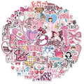 50PCS Pink Bow Nurse Creative DIY Stickers Sketchbook Handmade Mobile Luggage Skateboard Waterproof Stickers