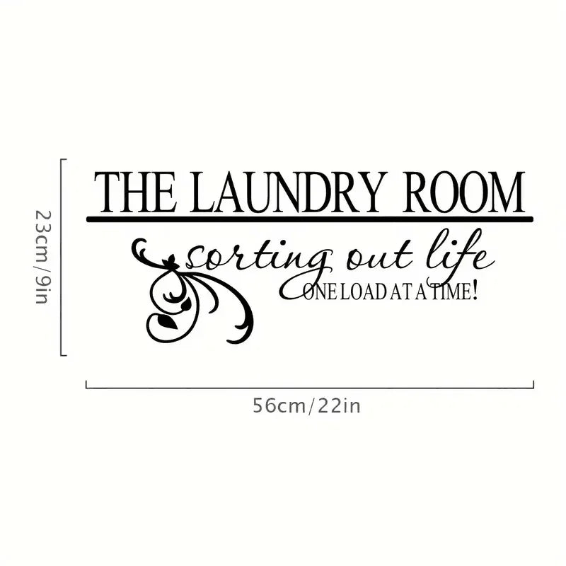 1pc Laundry Room Decals Vinyl Art Lettering Decals For Walls Peel And Stick Laundry Sign Stickers Decor 22×9IN