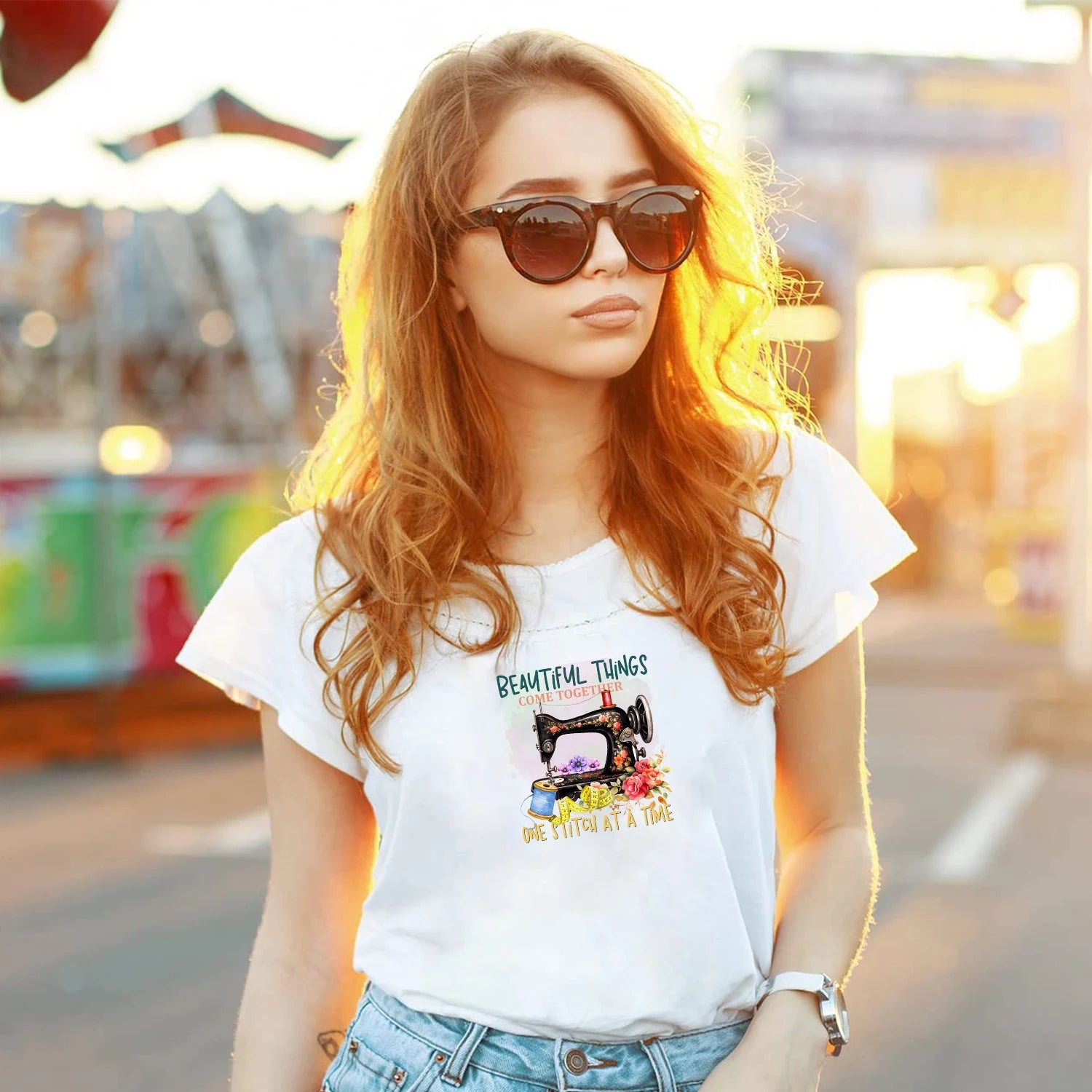 4/12 sheet Sewing Machine DIY Theme Iron-On Applique Patches T-shirt Heat Transfer DIY Clothing, T-shirts, Mask, Jeans, Backpack