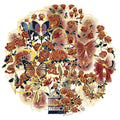 50PCS Retro Rose Gift Decorative Stickers, Computer Scrapbook, Refrigerator, Phone Case, Toy Decoration, Hot Stamping Stickers