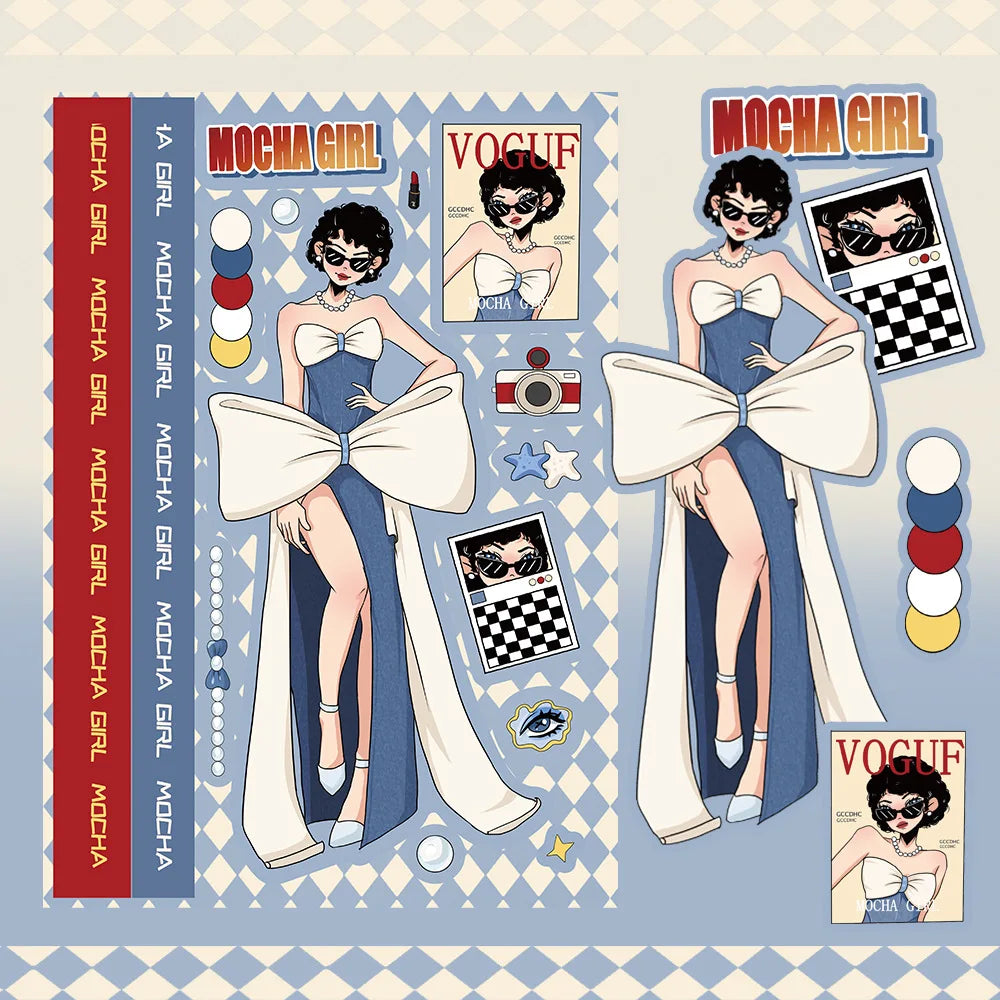 8/16PCS Korean Lolita Girl Gooka Character Stickers DIY Children's Reward Decorative Stationery Stickers