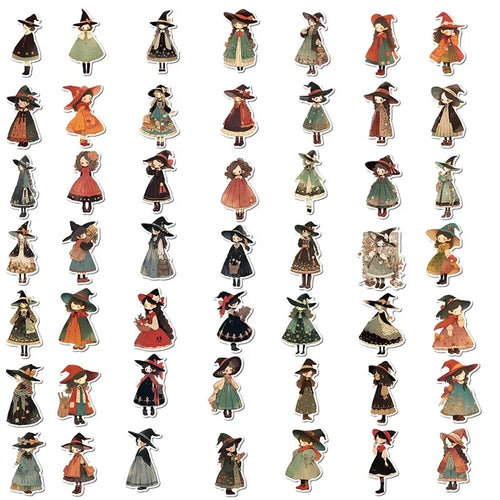 10/30/50PCS Cartoon Q Witch PVC Sticker Aesthetic Children's Korean Decoration Scrapbooking Stationery School Supplies for Kids