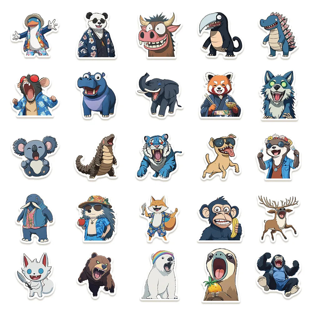 50/100PCS Cartoon Cute Animal Personalized Illustration Graffiti Stickers Decoration Storage Box Luggage Notebook Stickers