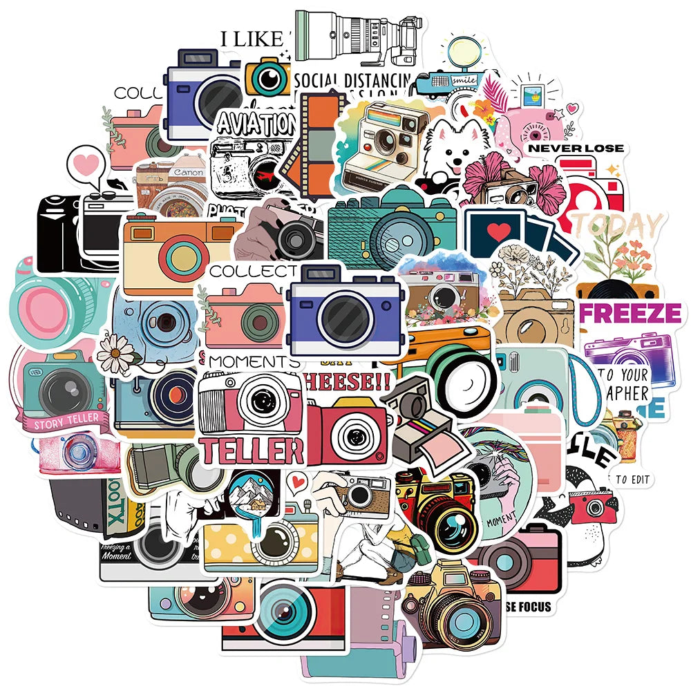 50PCS Cartoon Photographer Stickers Nostalgia Laptop Luggage Computer Graffiti Scrapbook Cool Scrapbook Phone Living Sticker