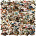 50/100PCS Cartoon Coffee Book Sticker Pack Waterproof Transparent PET Hand Account Decorative Guitar Notebook Stickers