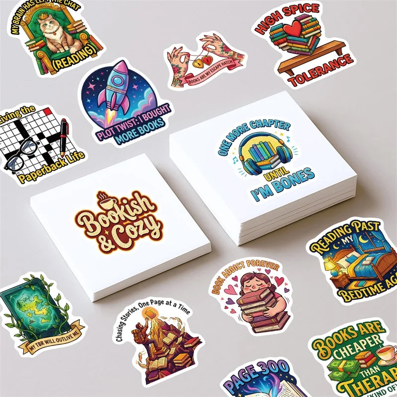 10/30/56PCS Creativity Reading Sticky Sticker PVC DIY Children's Laptop Luggage Skateboard Stationery Decoration Scrapbooking