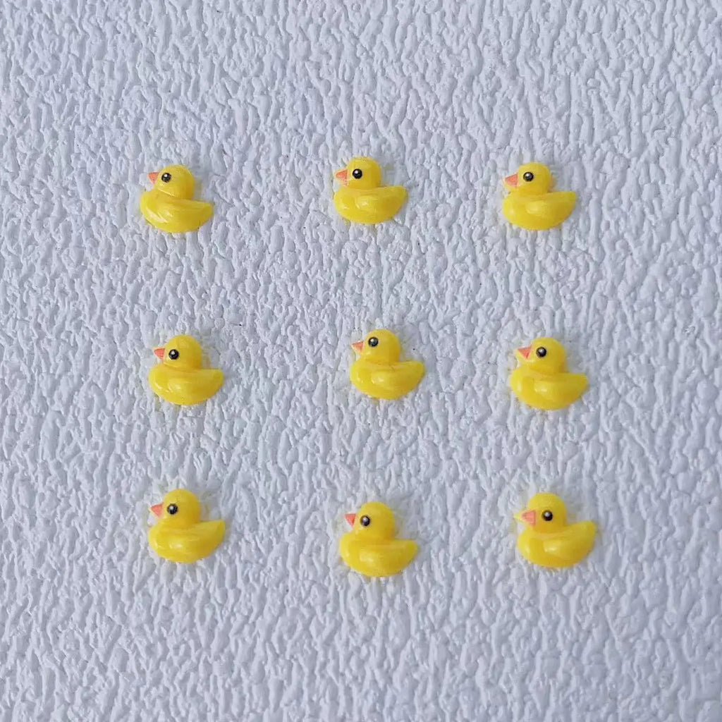 50pcs Cartoon Yellow Duck Nail Art Accessories 3D Flatback Resin Nail Charms Decorations DIY New Manicure Design Supplies Parts