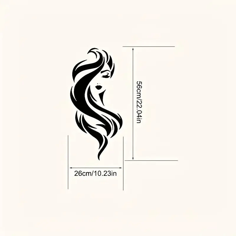 Modern Vinyl Wall Decals Featuring Abstract Female Silhouettes - Removable Matte Finish Stickers for Salon And Barbershop Decor,