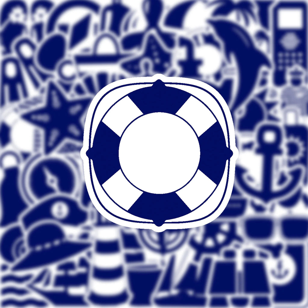 50/100Pcs New Navy Theme Series Stickers DIY Game for Phone Case Skate Helmet Car Bicycle Suitcase File Holder Waterproof Decals