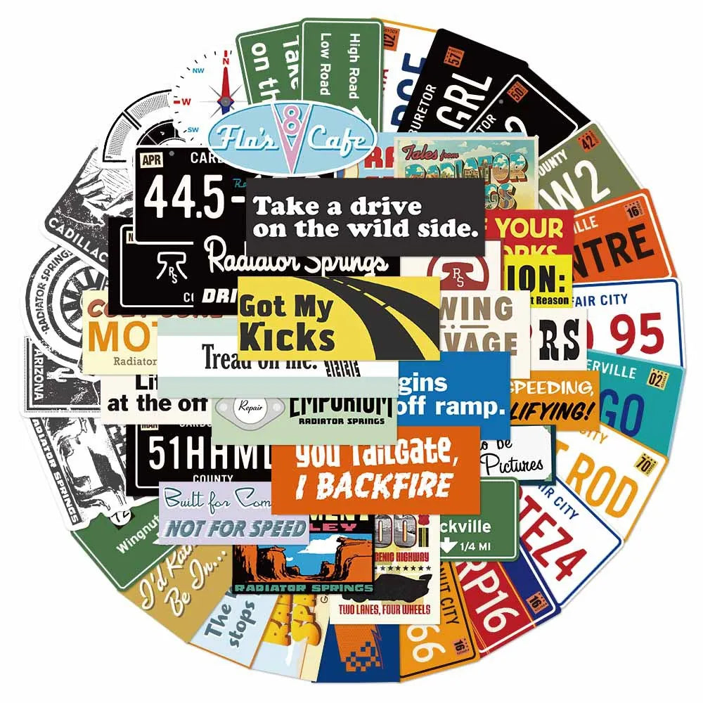 50/100PCS Racing Classic Quote Sticker Waterproof Decorative Luggage Sticker for Stationery Notebook Helmet Car