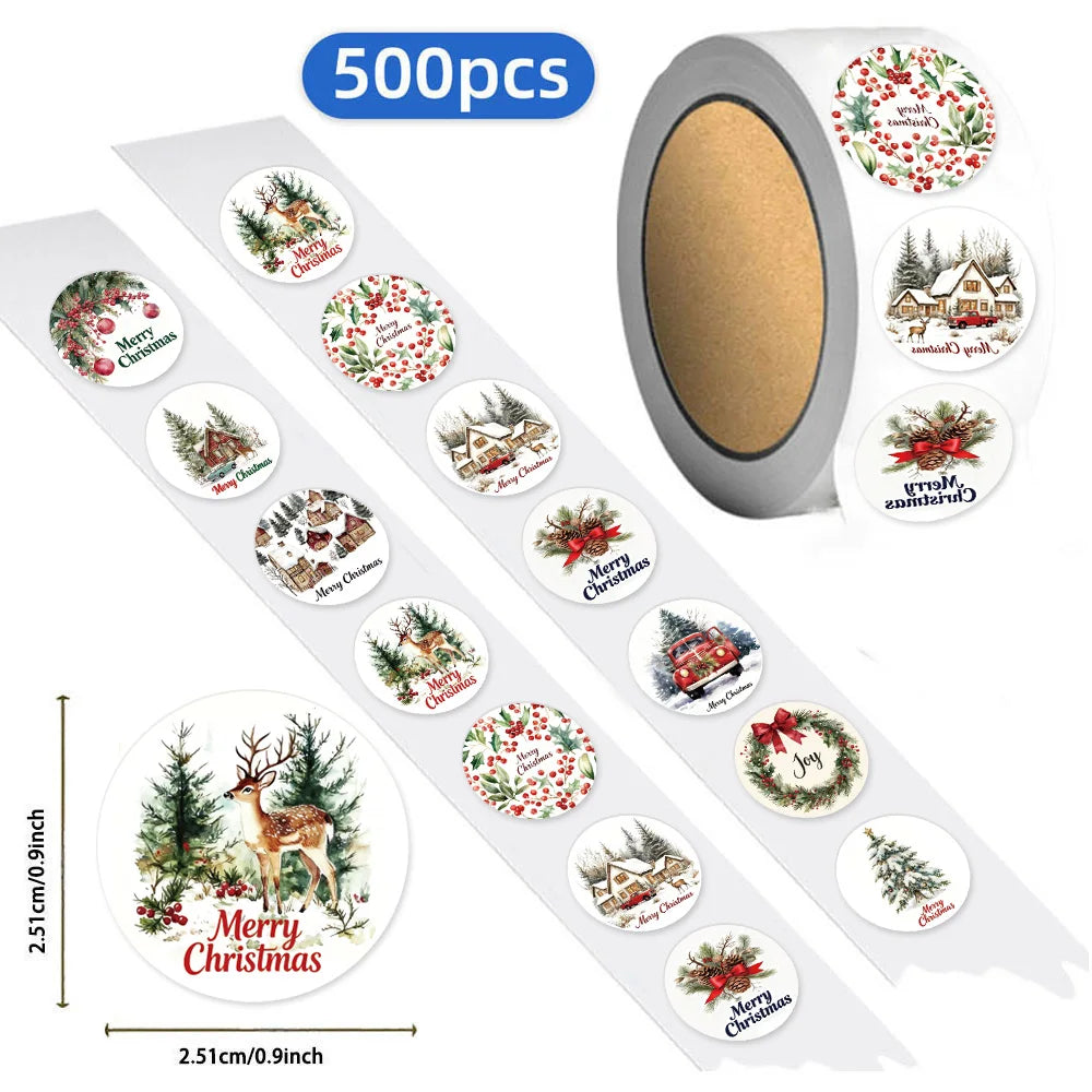 500PCS Merry Christmas Fun Graffiti Small Group Stickers DIY Phone Case Laptop Water Cup Christmas Reward Stickers