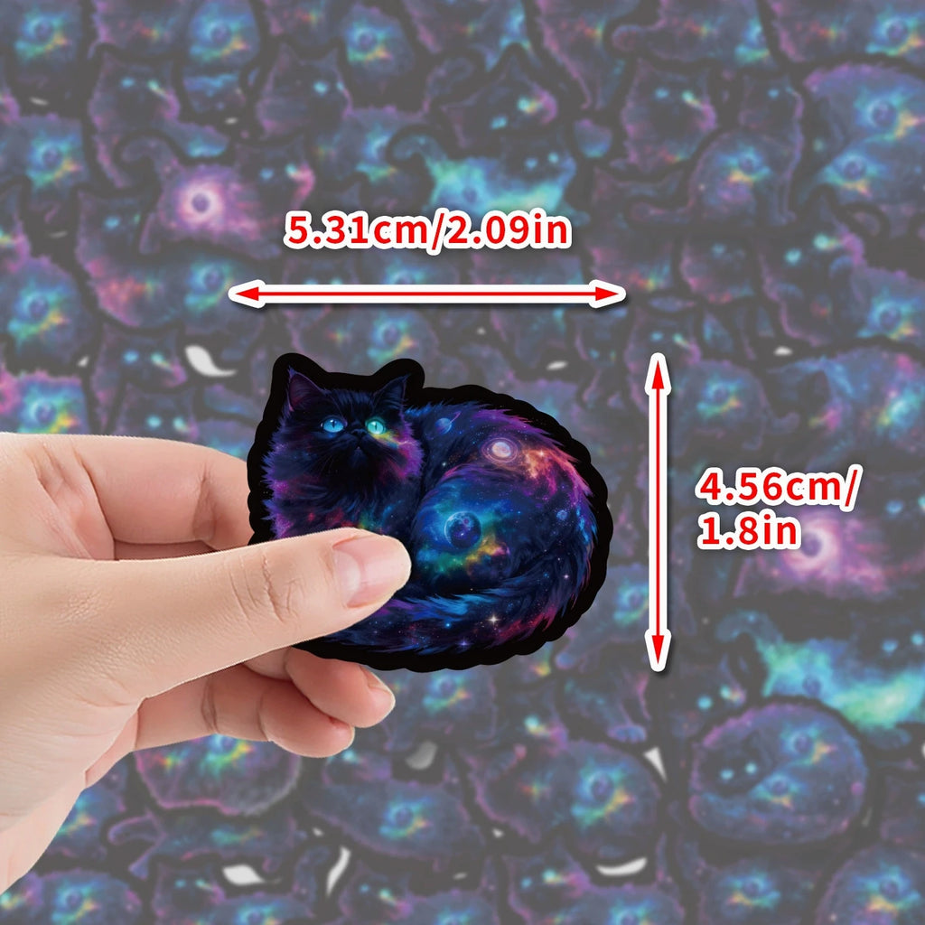 50/100PCS Starry Sky Cat Graffiti Stickers Creative Cartoon Cat Stickers Hand Account Water Cup Waterproof Stickers