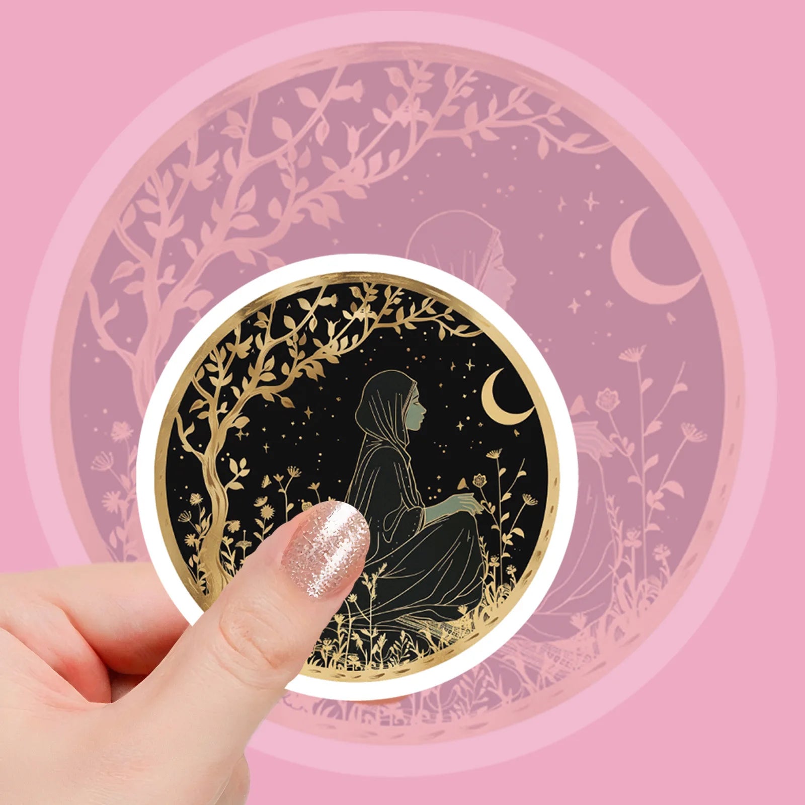 56/112 Pcs Festival Crescent Moon Lantern Element Stickers for Atmosphere Window Cabinet Fridge Furniture File Holder Decals