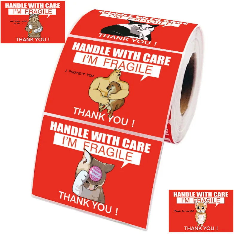 200Pcs/Roll Cute Funny Fragile Meme Print Bicycle DIY Laptop Landscape Gifts Art Coffee Bicycle Retro Graffiti Stickers