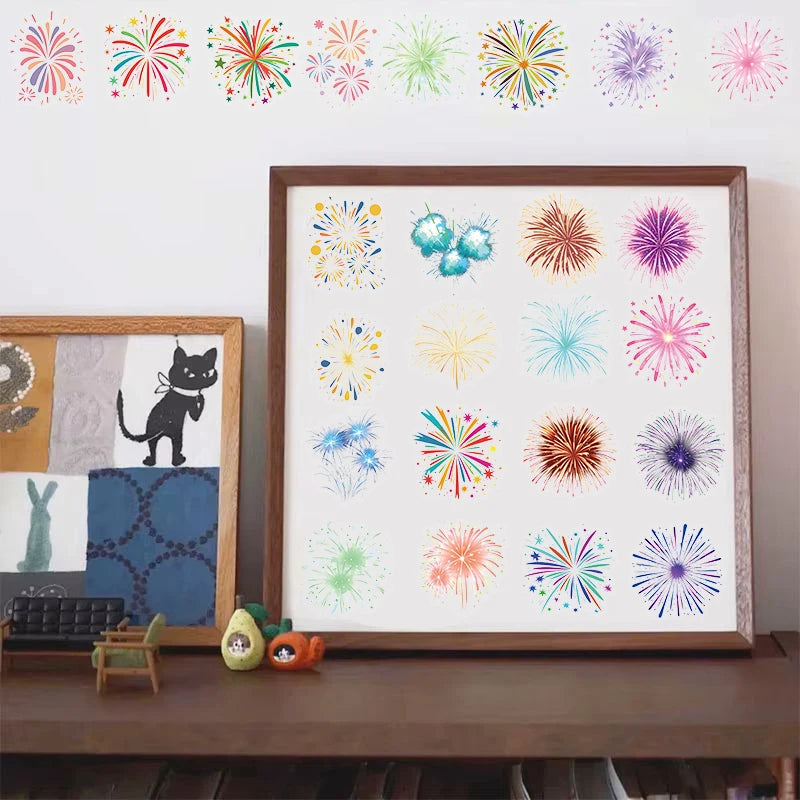 50PCS Flower Stickers Laptop Scrapbooking Family Cafe Room Scrapbooking Creative Cafe Living Landscape Creative Sticker