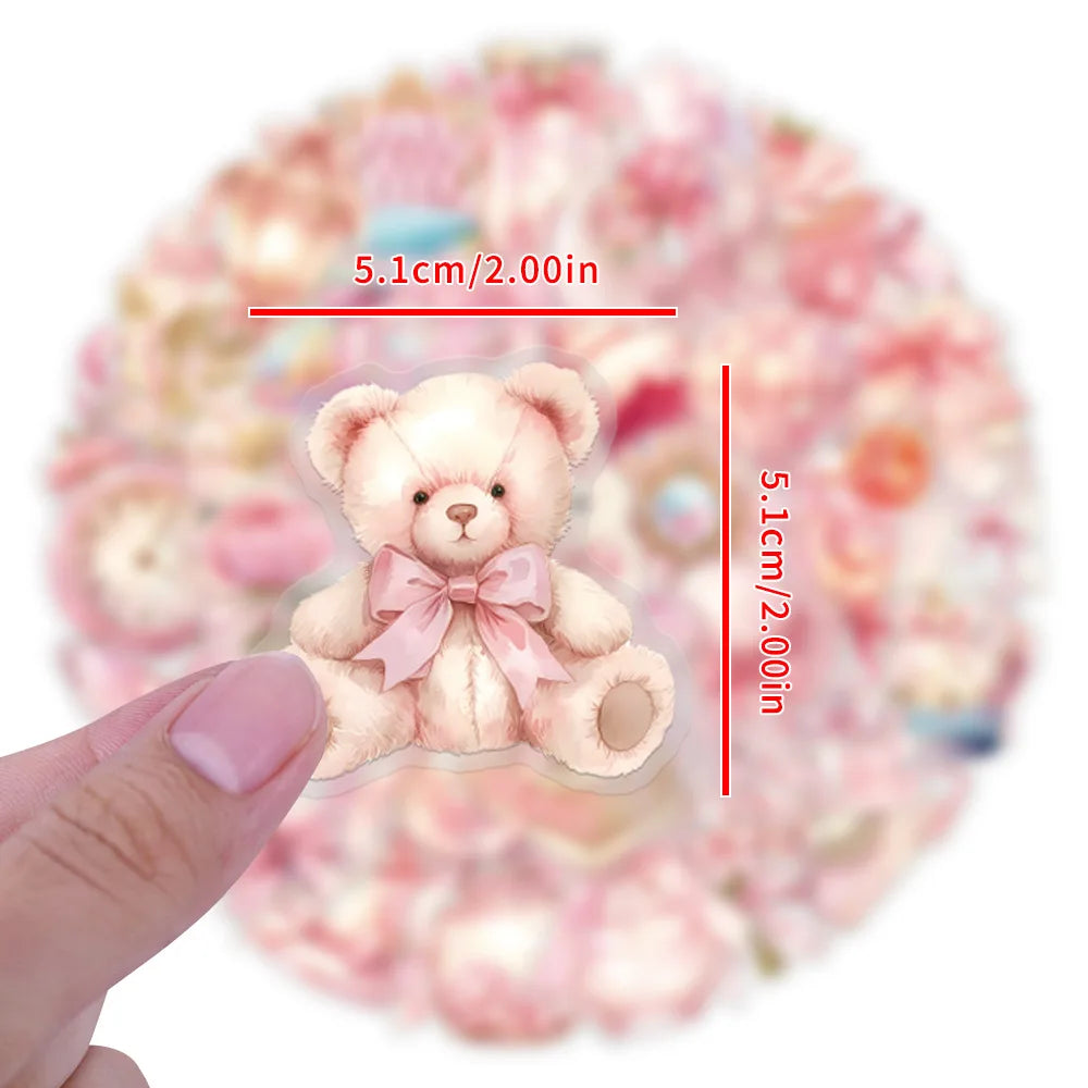 62/124 PCS Transparent Pink Personalized Graffiti Stickers for Luggage Water Cups Scooter Stationery Notebook DIY Stickers
