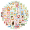 50PCS Hot Dog Firewood Stamp Cute Stickers Animal Stickers DIY Luggage Manual Phone Case Notebook Envelope Label Stickers