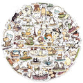 50PCS Creative Cute Hand drawn Animal Regular Decoration Stickers Phone Cases Laptop Cups Speaker Toy Stickers