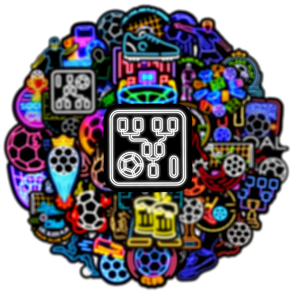 50/100PCS Neno Light Sports Football Stickers Notebook Skateboard Decoration DIY Stationery Decoration Stickers
