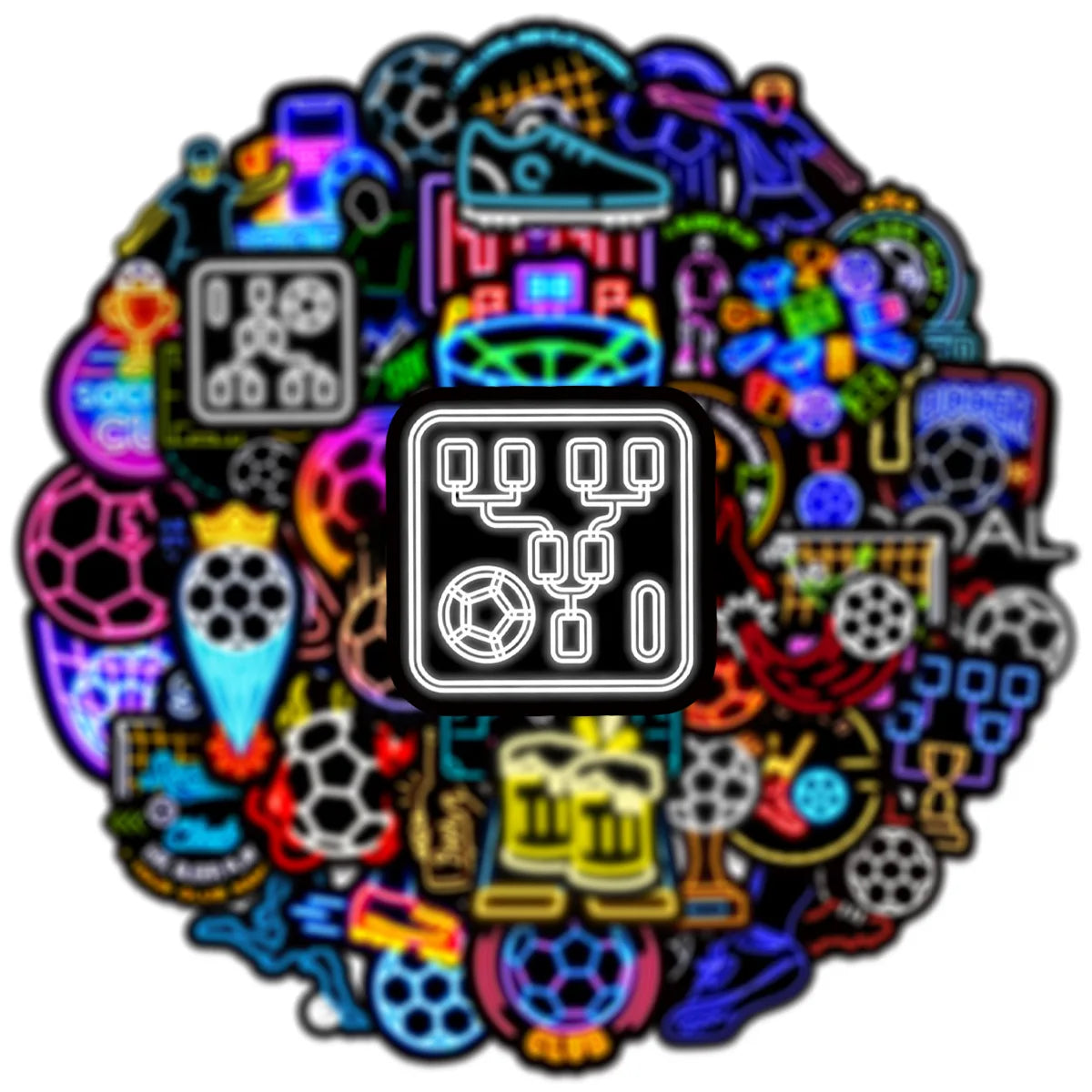 50/100PCS Neno Light Sports Football Stickers Notebook Skateboard Decoration DIY Stationery Decoration Stickers