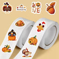 500PCS Thanksgiving Day Curls Seal Stickers DIY Turkey Cartoon Photocard Kawaii Good Harvest Waterproo Diary Scrapbook Sticker ﻿