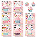 16/24PCS Cute Cartoon Paper Cup Cake Face Changing Stickers Notebook Decoration Waterproof Stationery Children Reward Stickers