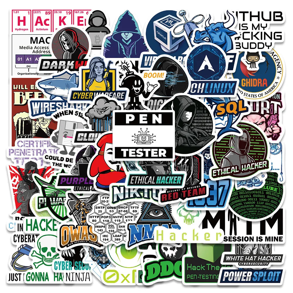 50PCS Hacker Programming Network Cool Stickers for Luggage Skateboard Laptop Motorcycle Toys Helmet Car Sticker