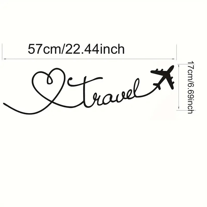 1pc Removable Sticker, Modern Art, Travel Wall Stickers, Love Airplane Decorative Sticker, Removable Self-adhesive Waterproof, F