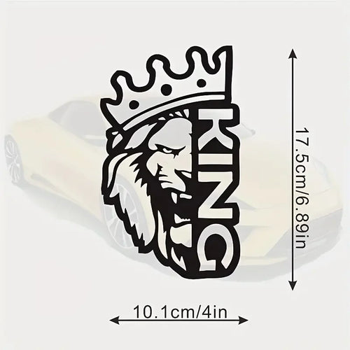 1pc Car Sticker 3.94x6.89inch Waterproof Decal Lion Crown King Design Vinyl Window Sticker, Laptop Sticker, Glass Sticker