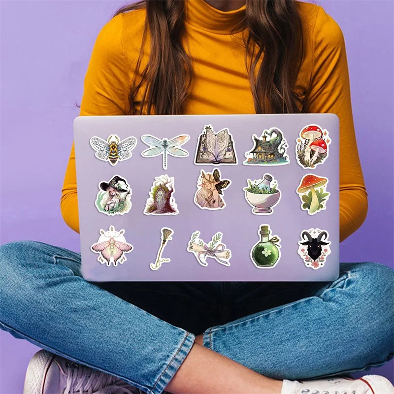 10/30/50PCS Kawaii Forest Witch Decoration Scrapbooking PVC Sticker Aesthetic Korean Stationery School Supplies for Kids