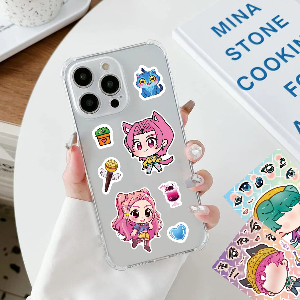 24PCS Cute Make a Face Stickers DIY Handicrafts Waterproof Puzzle Reward Stationery Stickers-K-pop