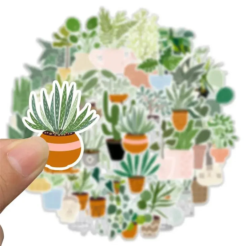 10/30/44PCS Cute Plants Sticker Aesthetic PVC Stationery Children's Sketchbook Sticky Diary Laptop Scrapbook Supplies for Kids