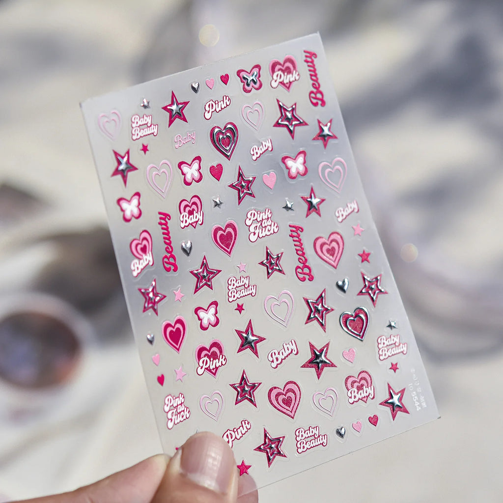 Cute Graffiti Nails Sticker 3D Simple Cat Claw Rabbit Bear Dog Flower Lovely Animal Fruit Adhesive 5D Embossed Nail Art Stickers