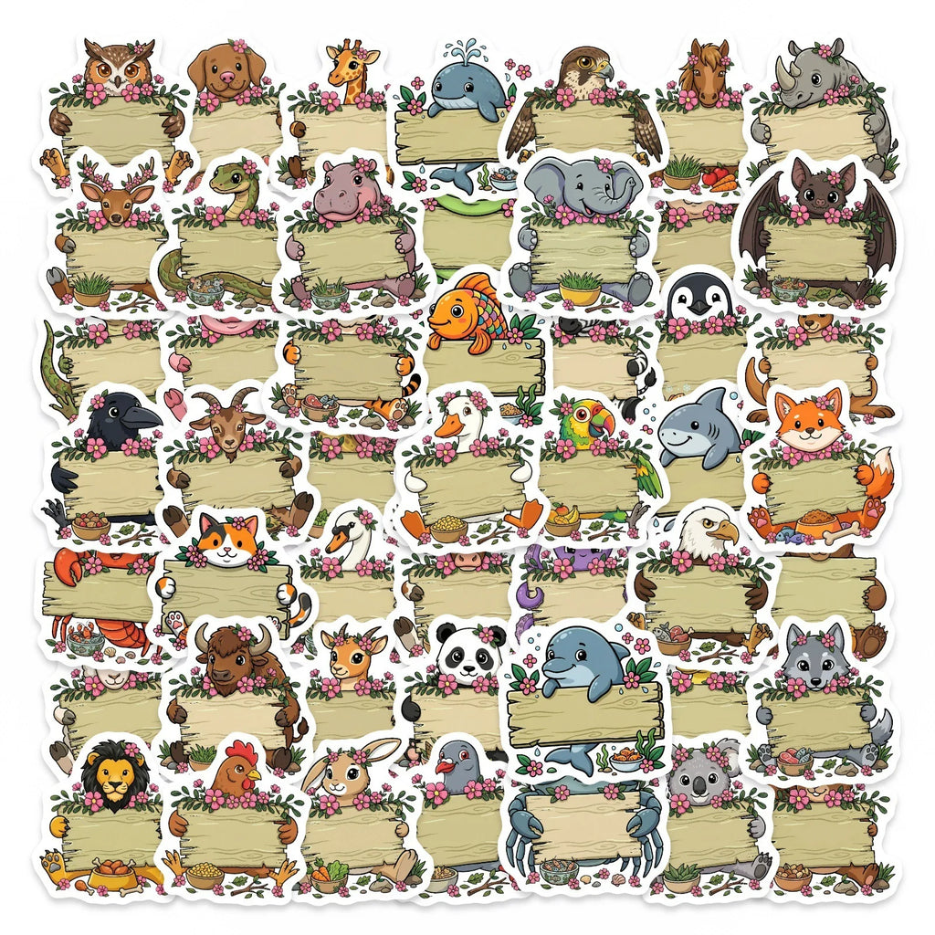 50/100Pcs HD Watercolor Forest Animal Stickers Thick Waterproof for Phone Thermos Skate Diary Stationery Box File Holder Deals