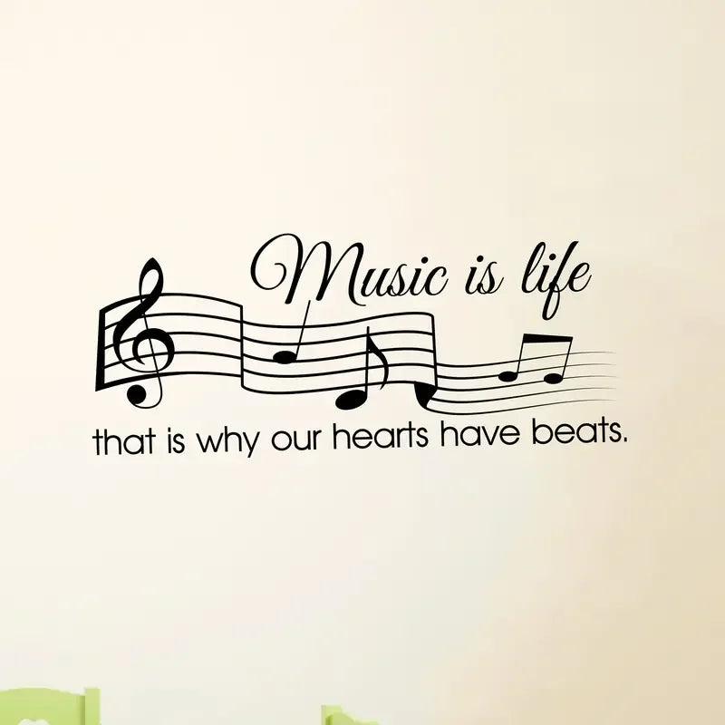 Vinyl Sticker for Wall Decor: 'Music Is Life, And That'S Why Our Hearts Have Rhythms.' Perfect for Bedroom Art And Home Decorati