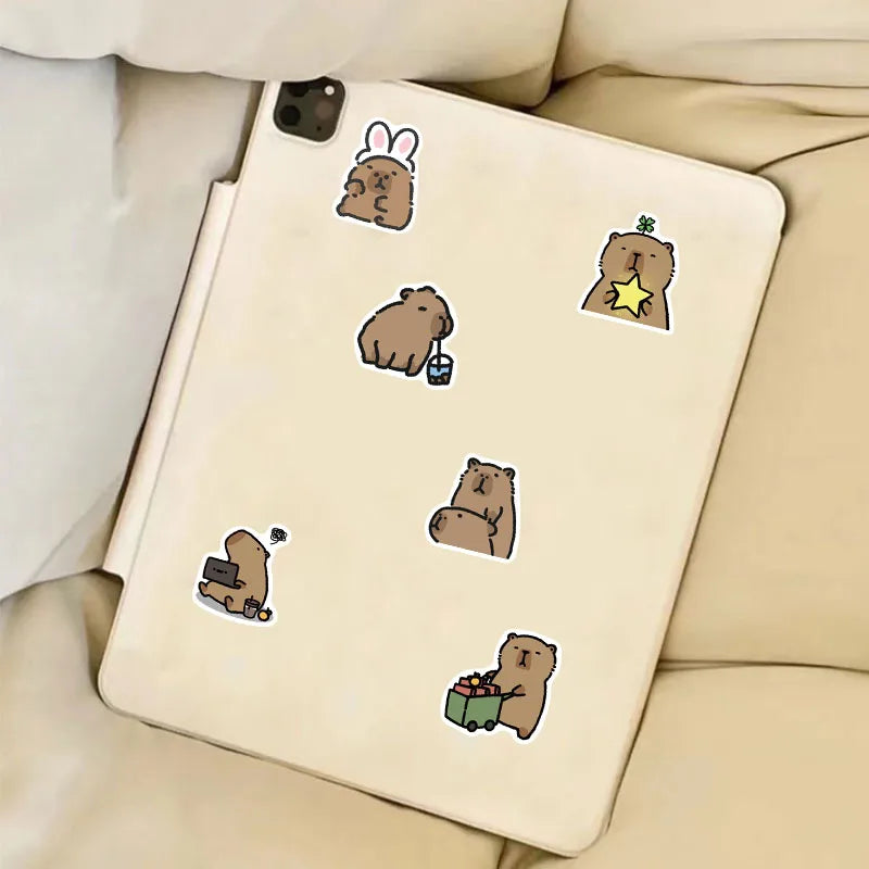 62PCS Kawaii Milk Tea Collage Stickers Creative Notebook Home Laptop Graffiti Handicrafts Bedroom Creative Suitcase Stickers