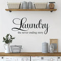 1pc Laundry The Never Ending Story Wall Sticker Washer Dry Family Quote Wall Decal Laundry Wash Room Vinyl Home Decor