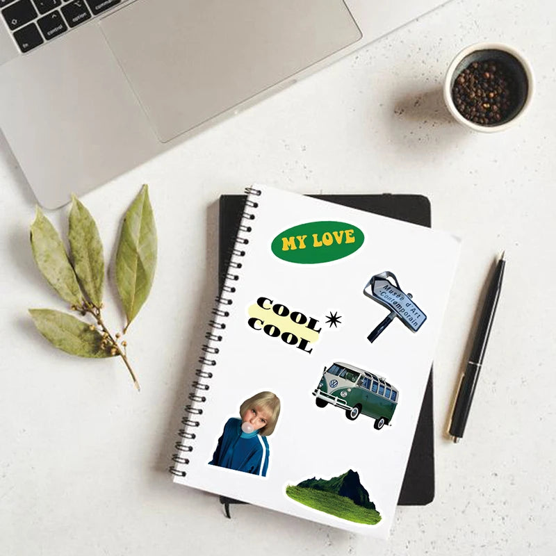 10/30/50PCS Fresh Cow Cheese PVC Graffiti Sticker Sticky Aesthetic Color Decorative Scrapbook DIY Child Phone Stationery Supply