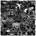 10/30/50PCS Black White Travel PVC Sticky Sticker Aesthetic DIY Children's Decoration Scrapbooking School Supplies